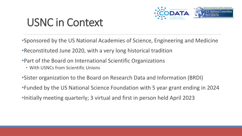 codata the committee on data for science 1