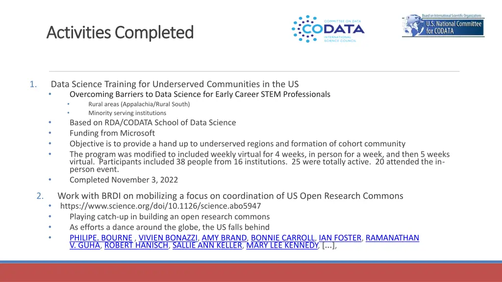 codata the committee on data for science 4