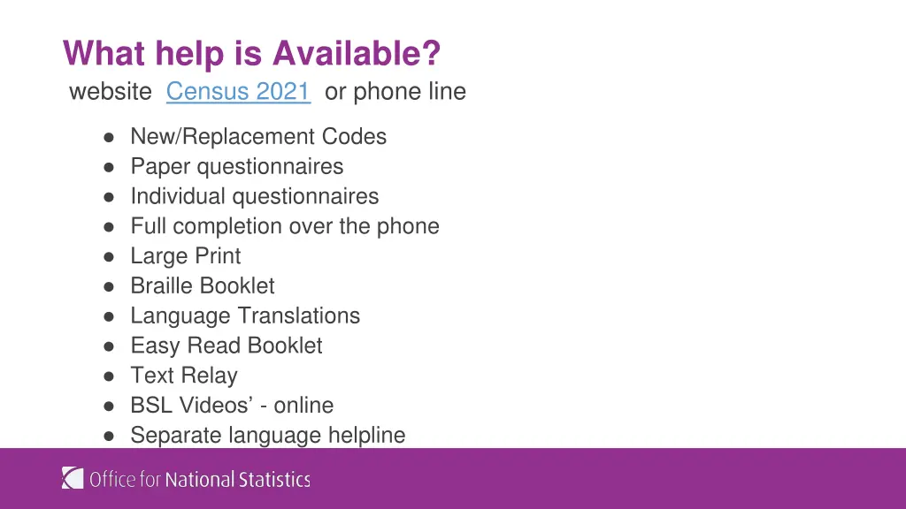 what help is available website census 2021