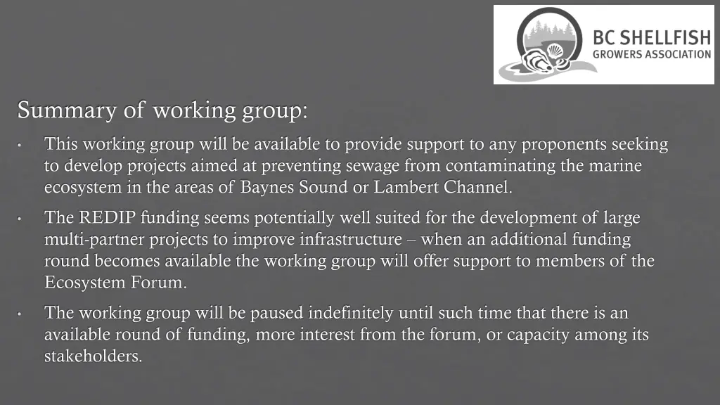 summary of working group