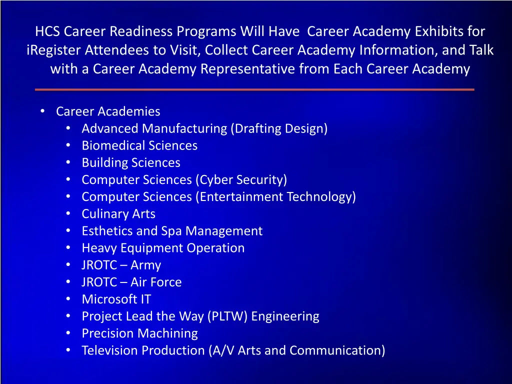 hcs career readiness programs will have career