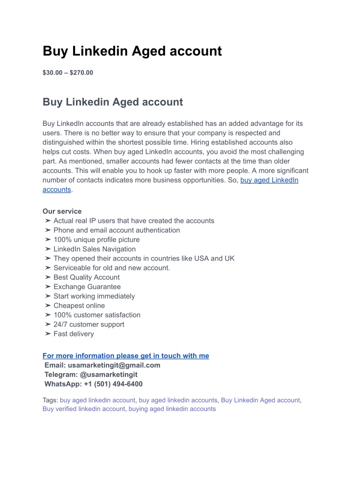 buy linkedin aged account