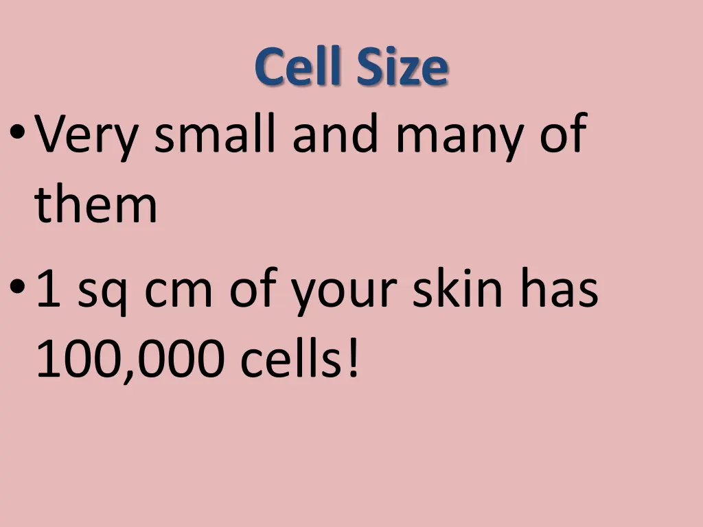 cell size