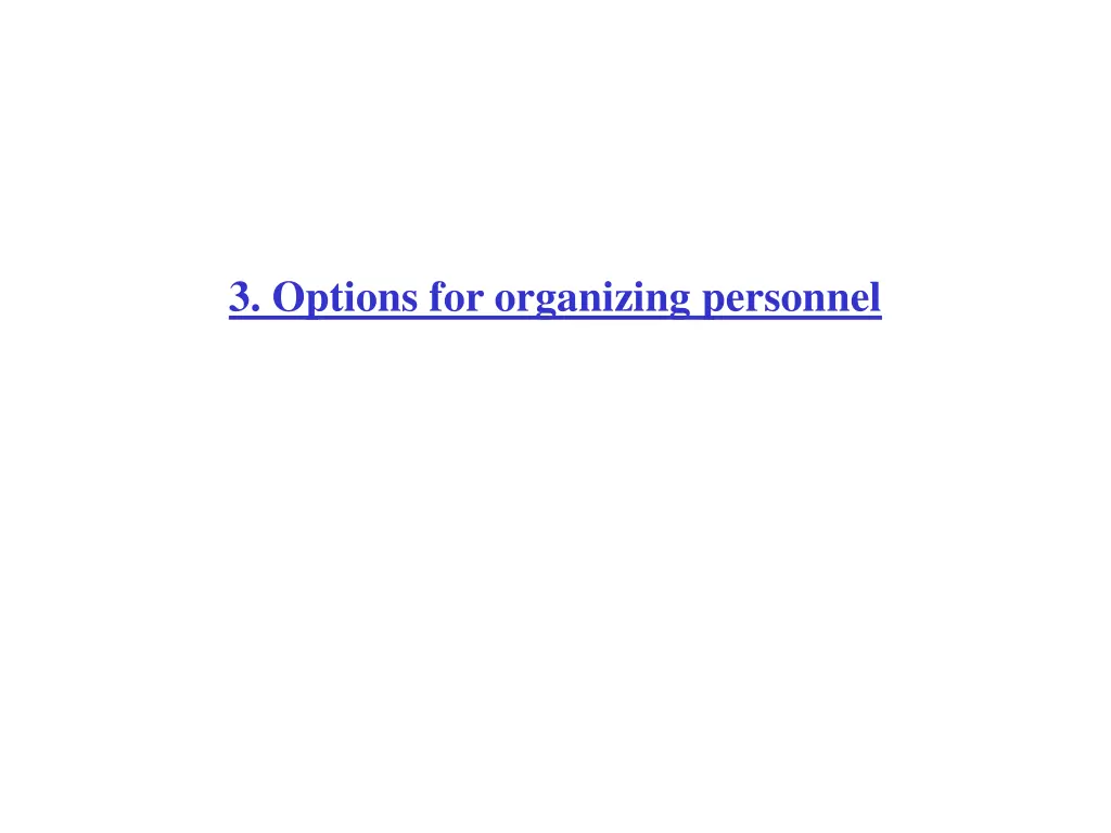 3 options for organizing personnel