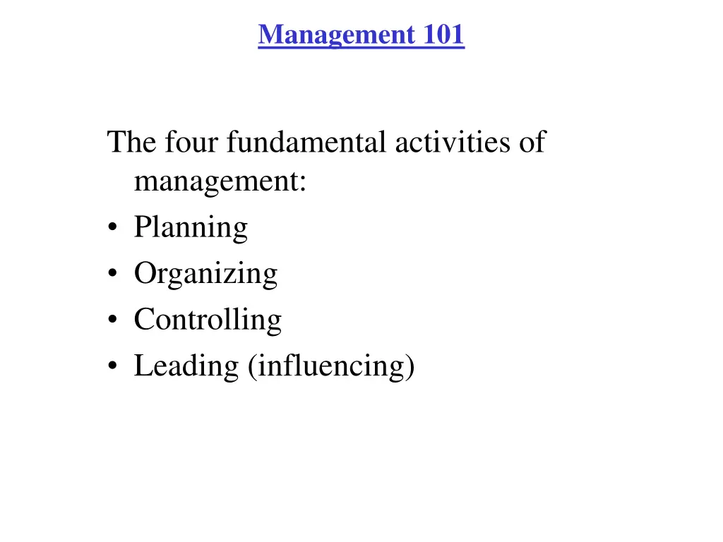 management 101