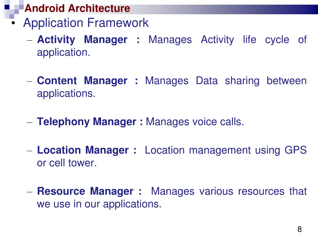 android architecture application framework