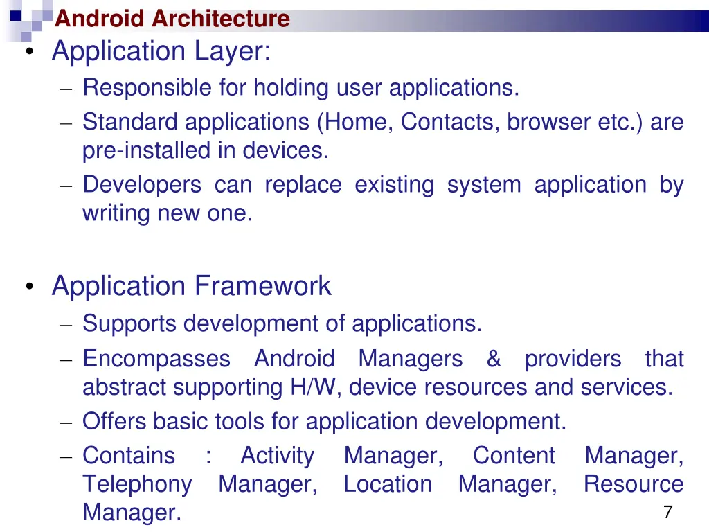 android architecture application layer