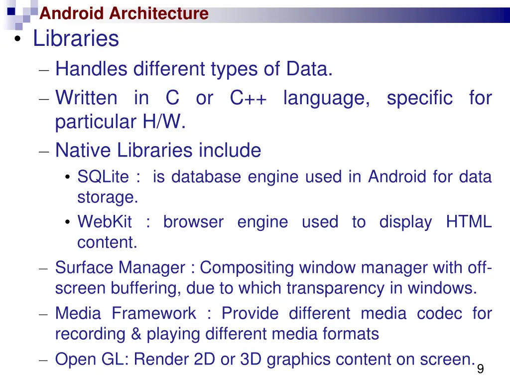 android architecture libraries handles different