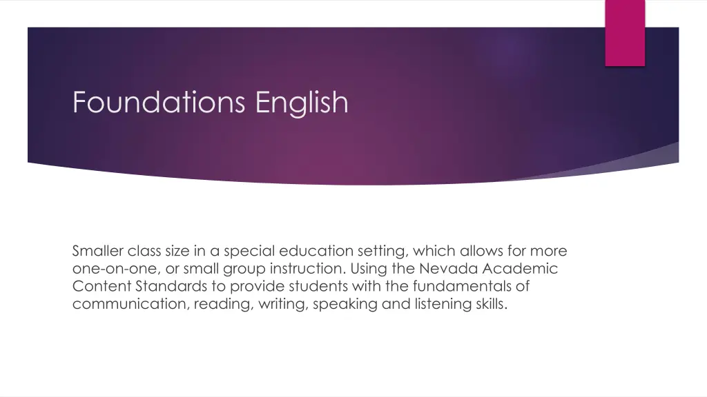 foundations english