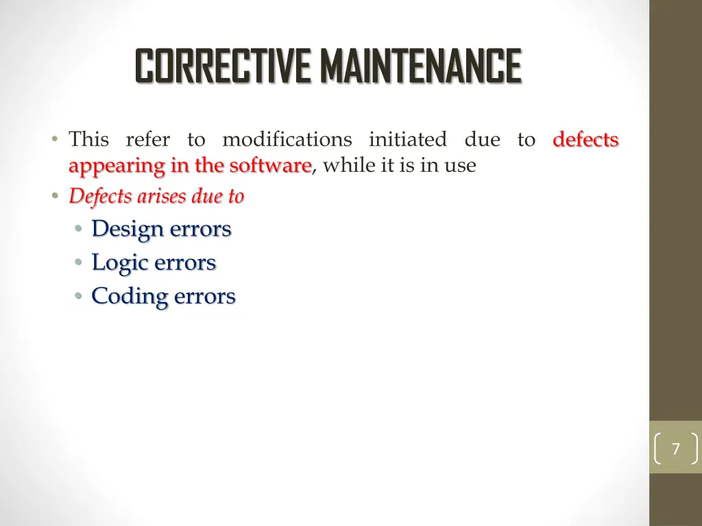 corrective maintenance