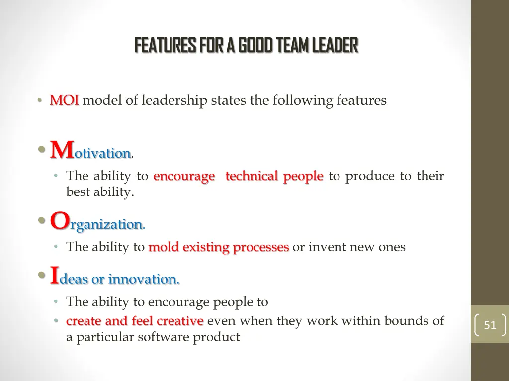 features for a good team leader