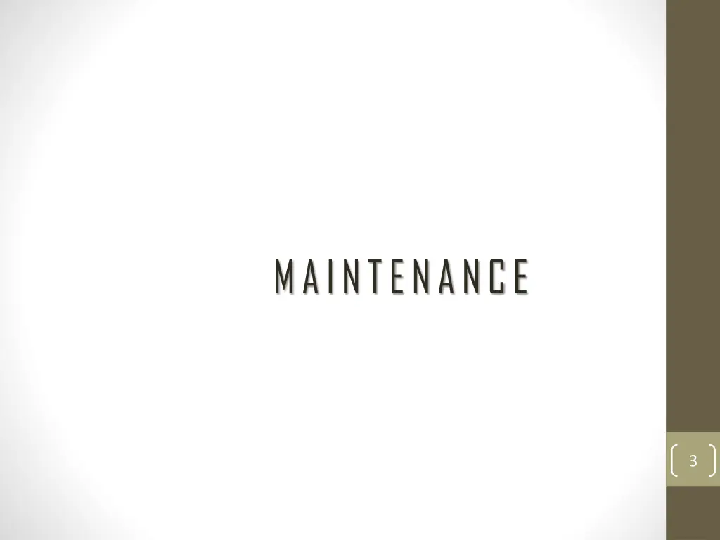 m a i n t e n a n c e