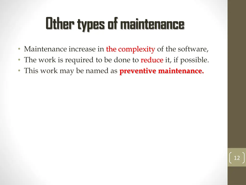 other types of maintenance