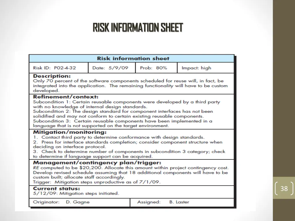 risk information sheet 1