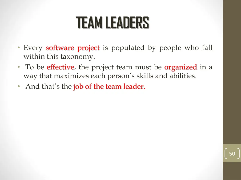 team leaders