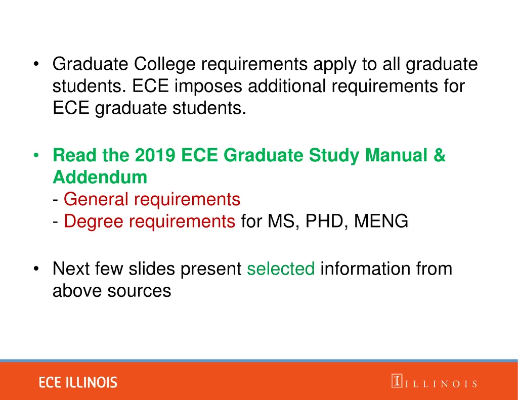 graduate college requirements apply