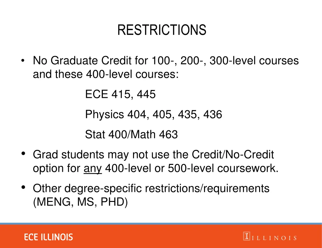 restrictions