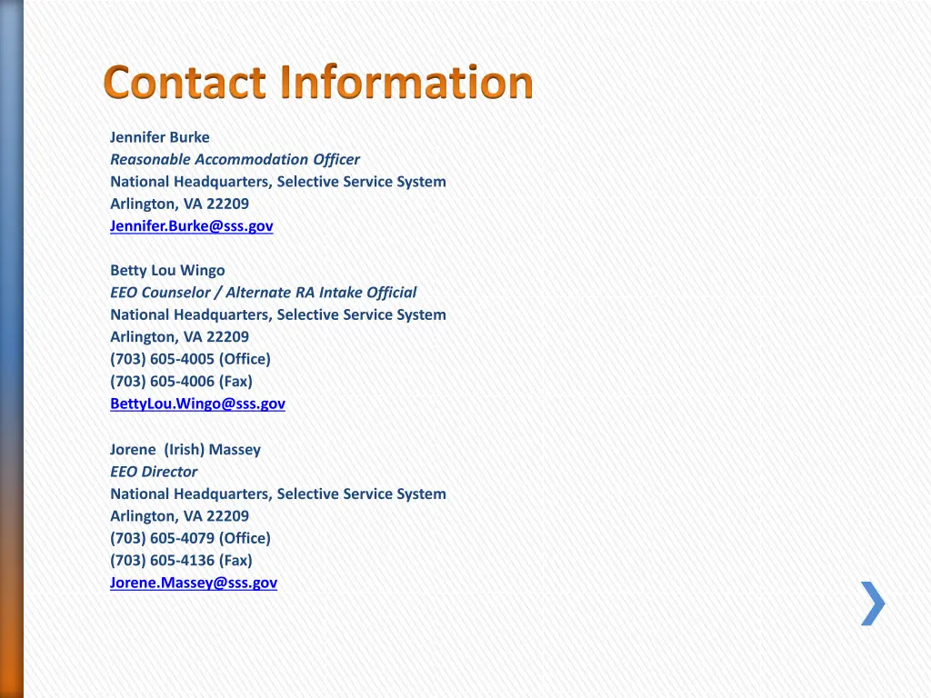 contact information