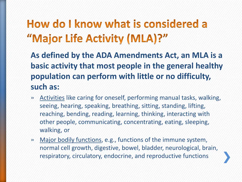how do i know what is considered a major life