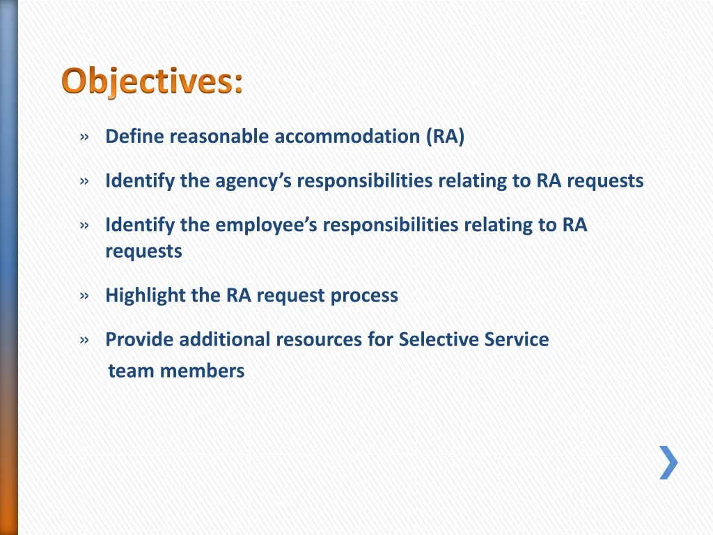 objectives