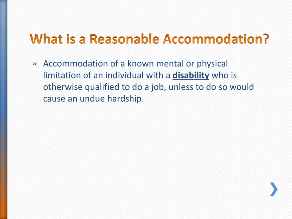 what is a reasonable accommodation