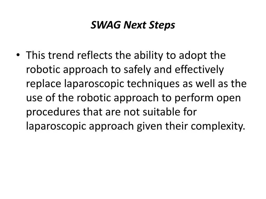 swag next steps