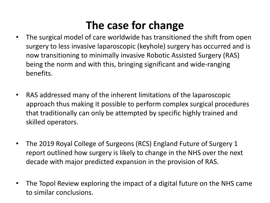 the case for change
