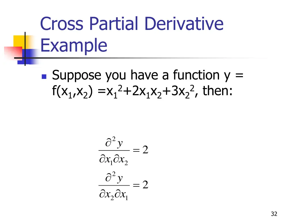 cross partial derivative example