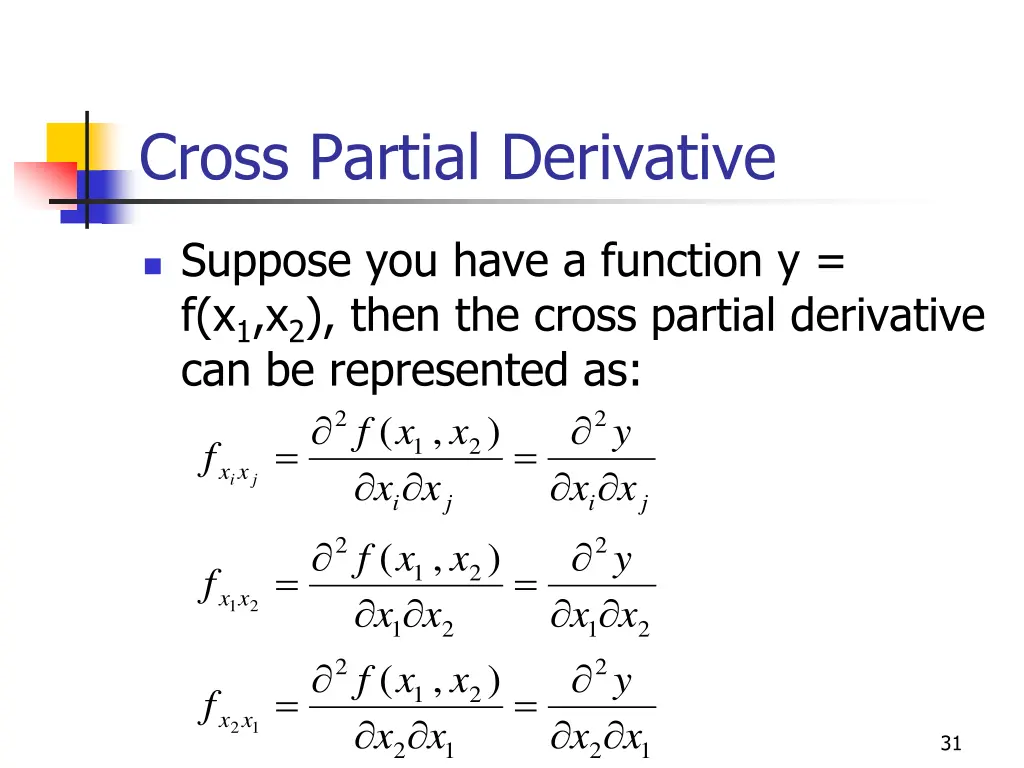 cross partial derivative