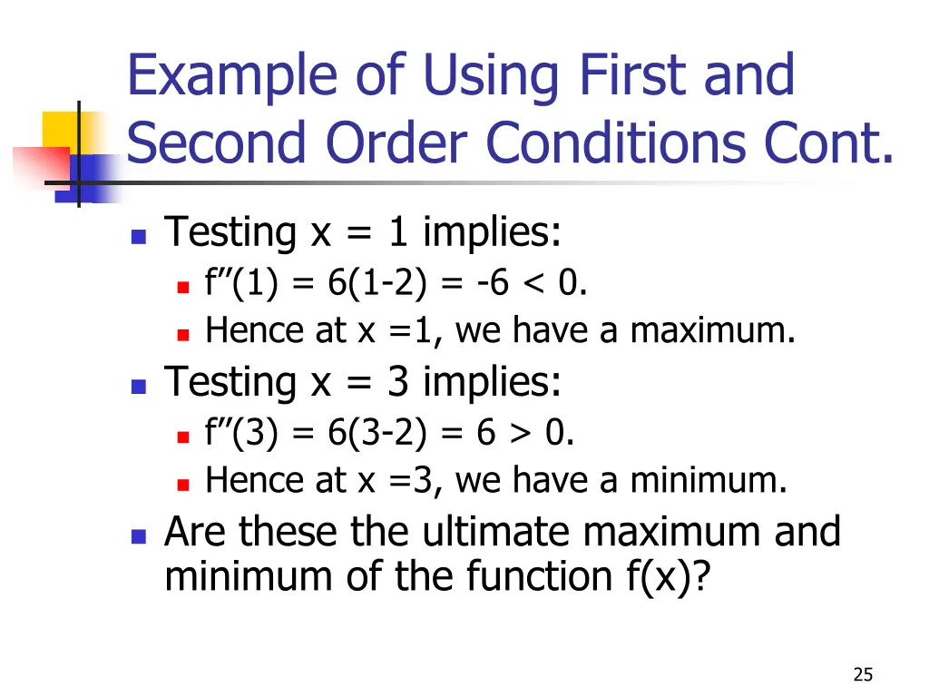 example of using first and second order 1