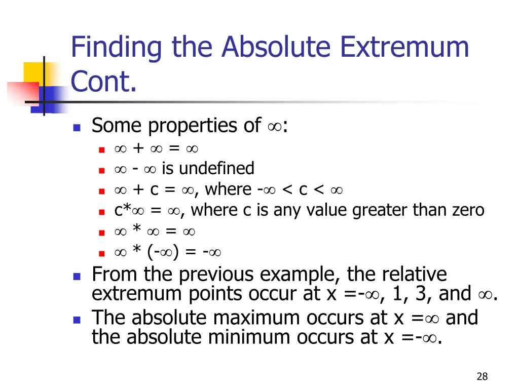 finding the absolute extremum cont