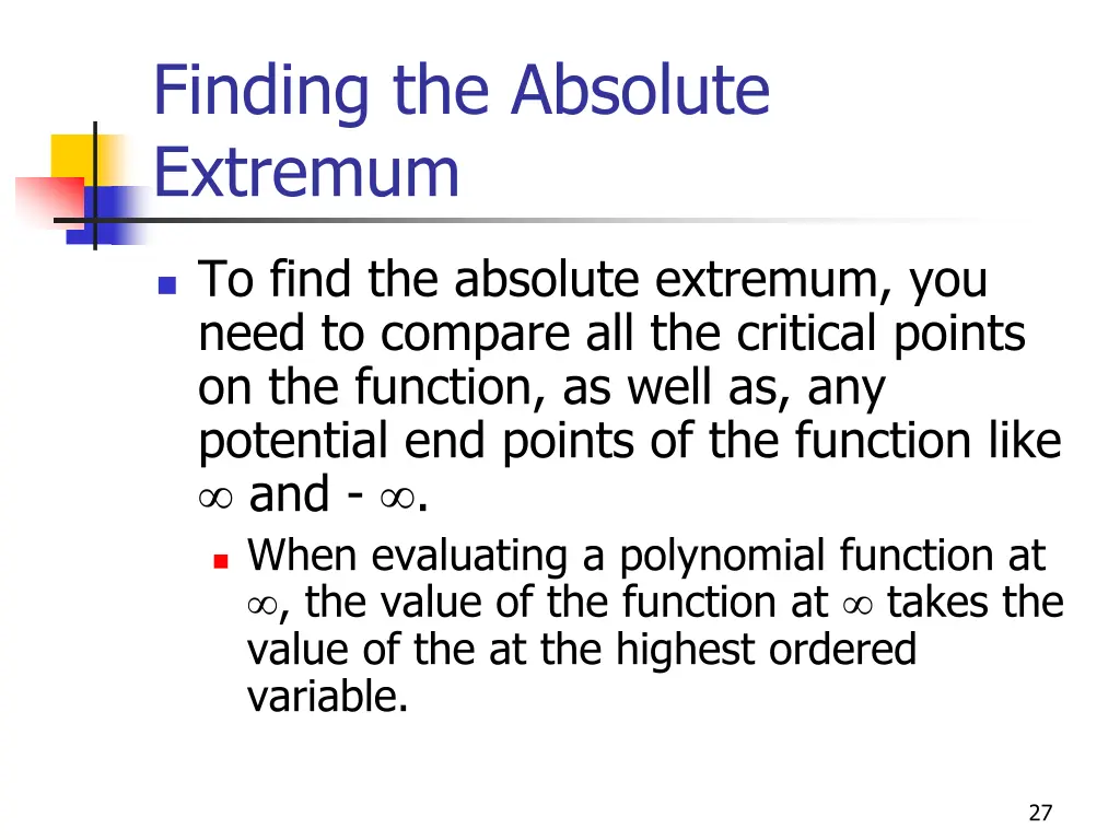 finding the absolute extremum