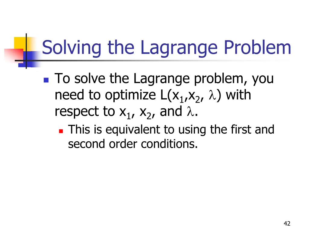 solving the lagrange problem