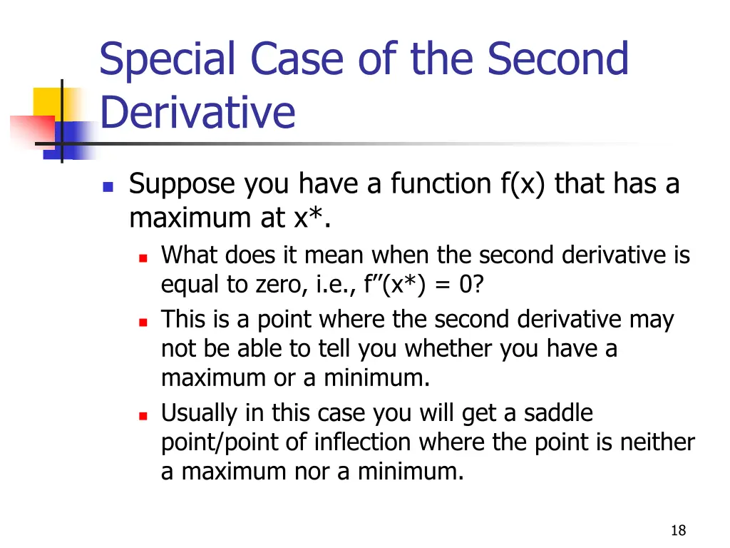 special case of the second derivative