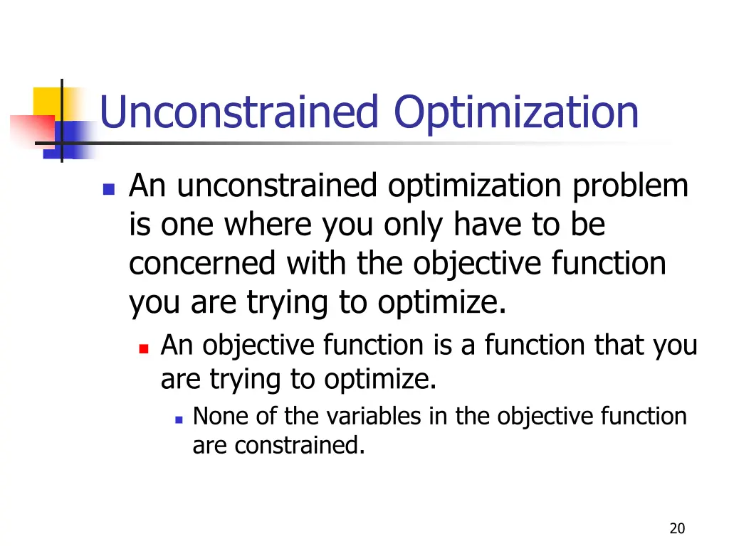unconstrained optimization