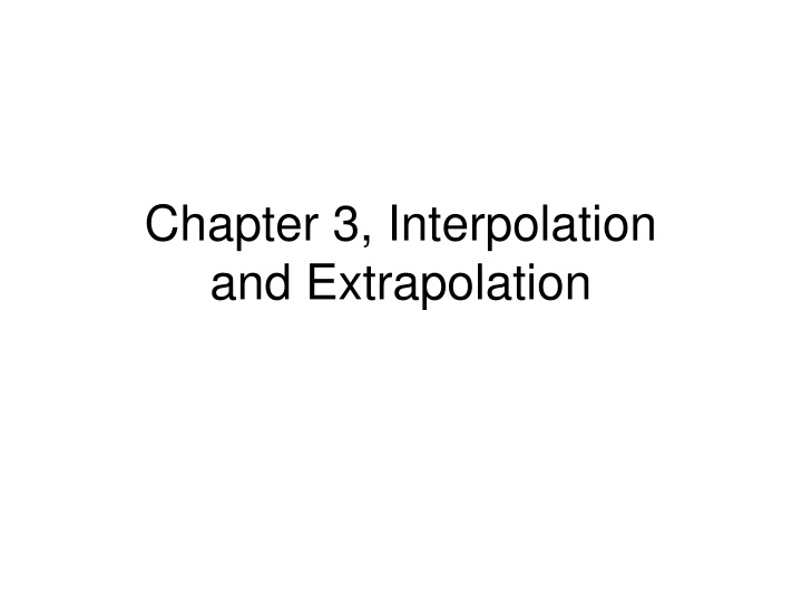 chapter 3 interpolation and extrapolation