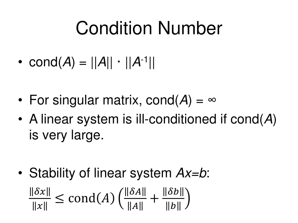 condition number