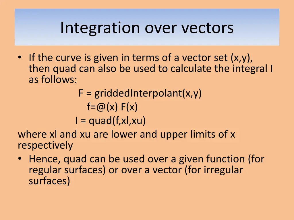 integration over vectors