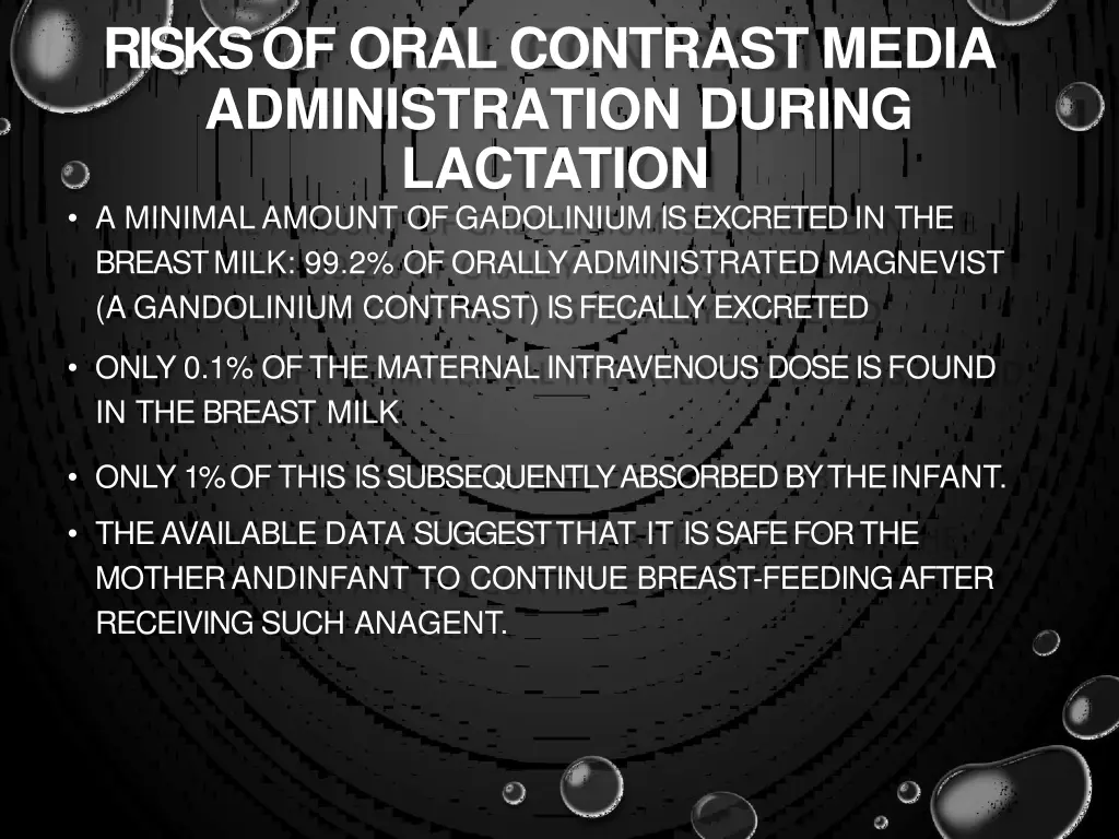 risks of oral contrast media administration