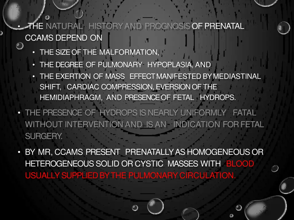 the natural history and prognosis of prenatal
