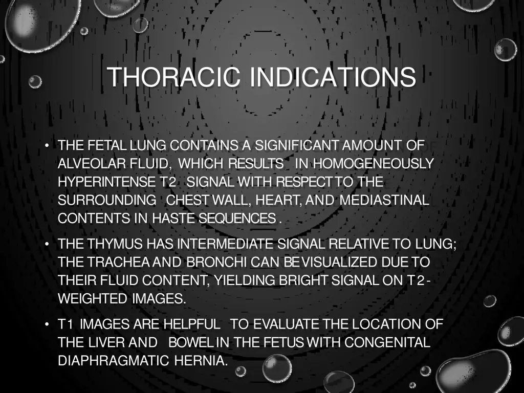 thoracic indications