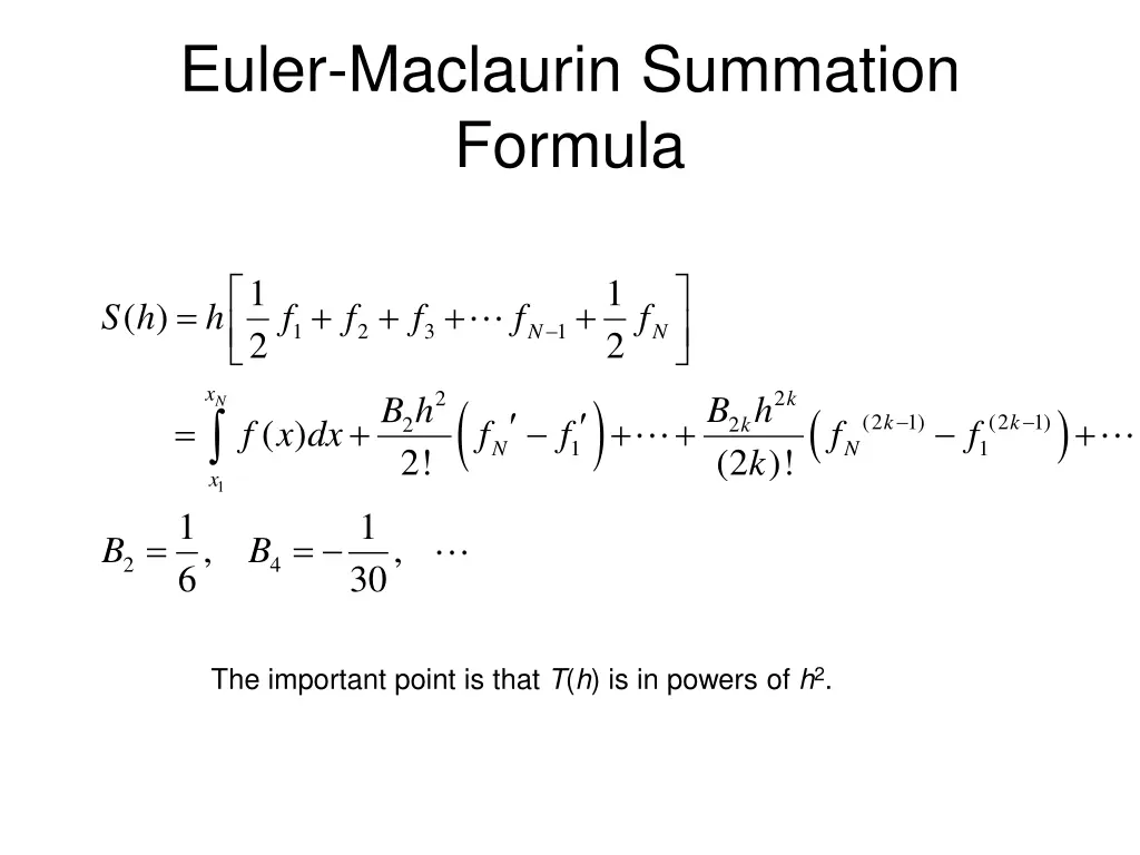 euler maclaurin summation formula