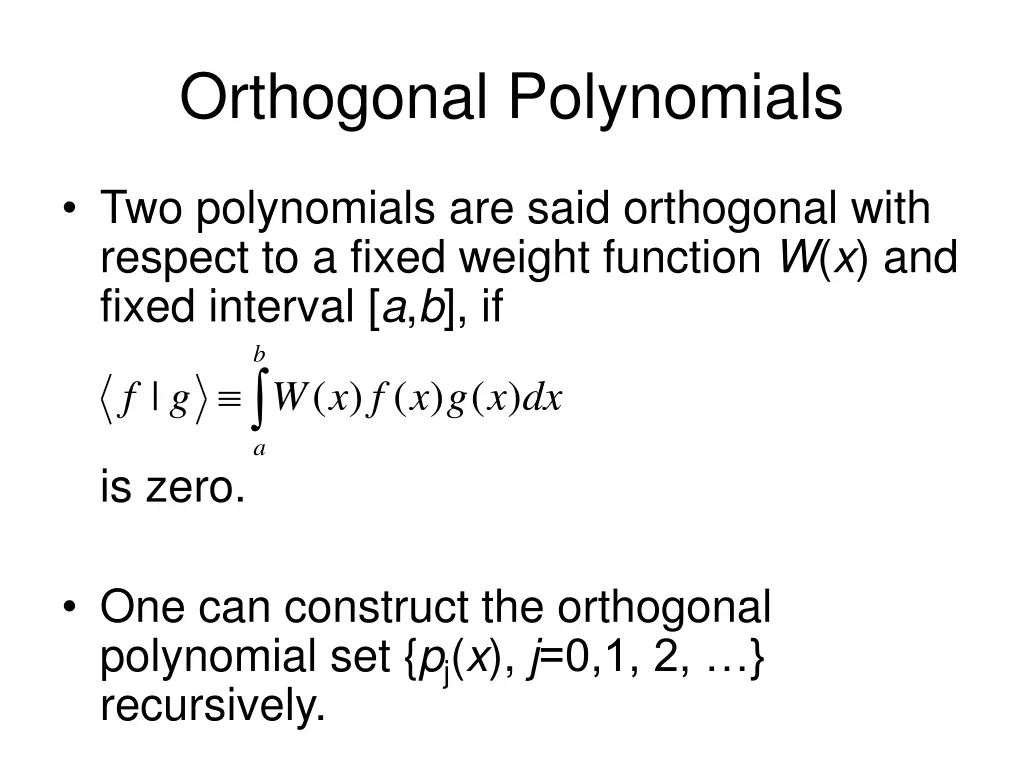 orthogonal polynomials