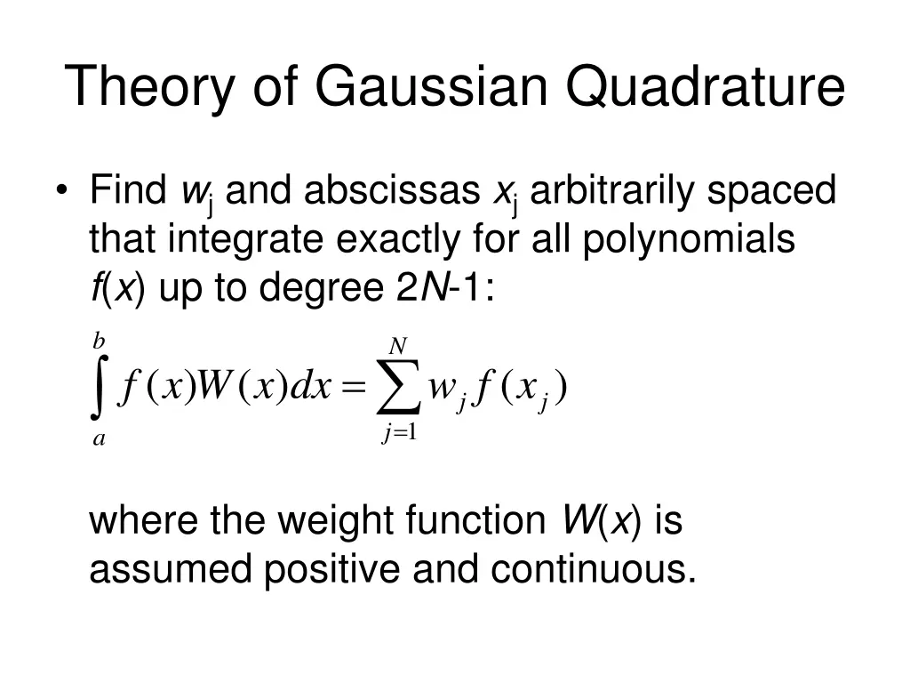 theory of gaussian quadrature