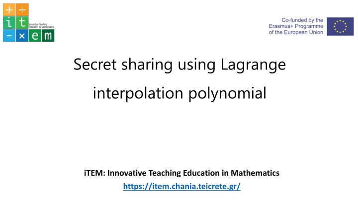 secret sharing using lagrange interpolation