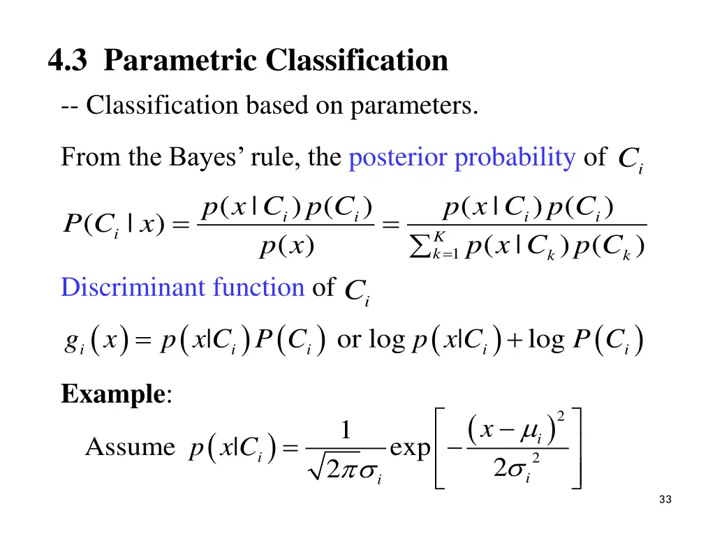 4 3 parametric classification classification