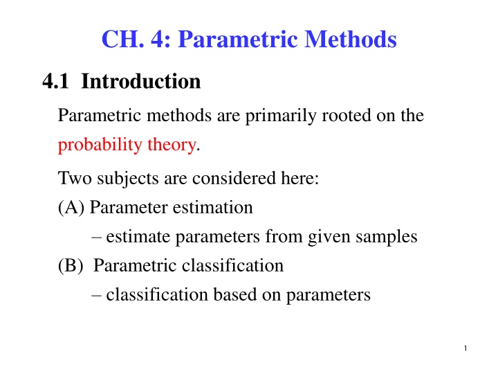 ch 4 parametric methods