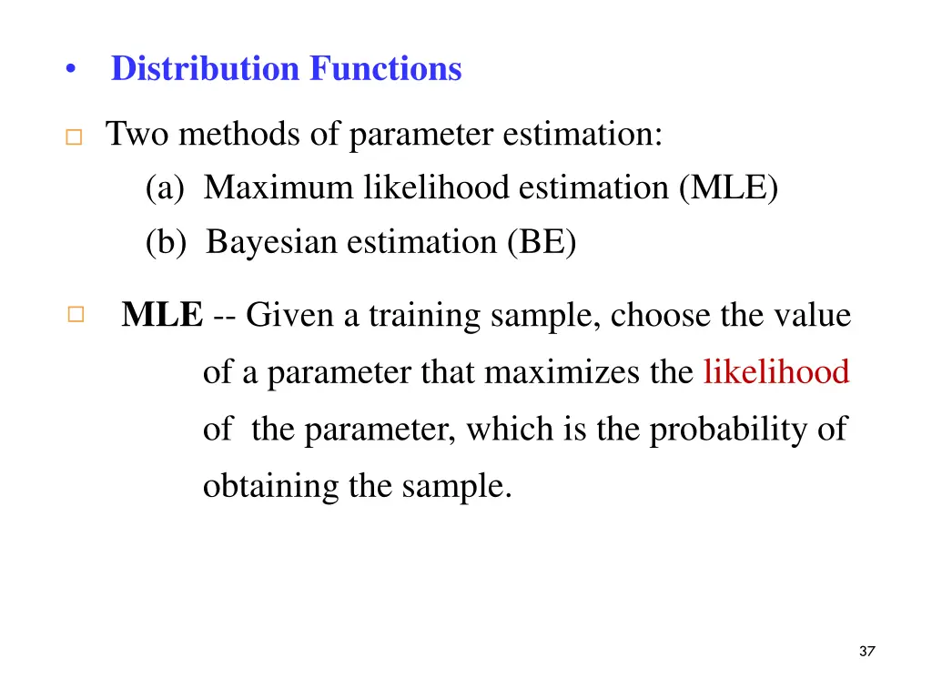 distribution functions