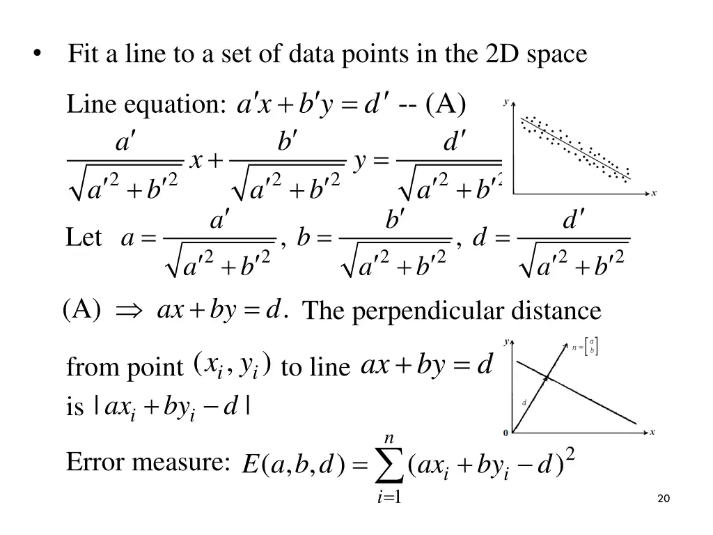 fit a line to a set of data points