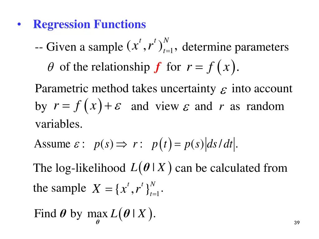 regression functions